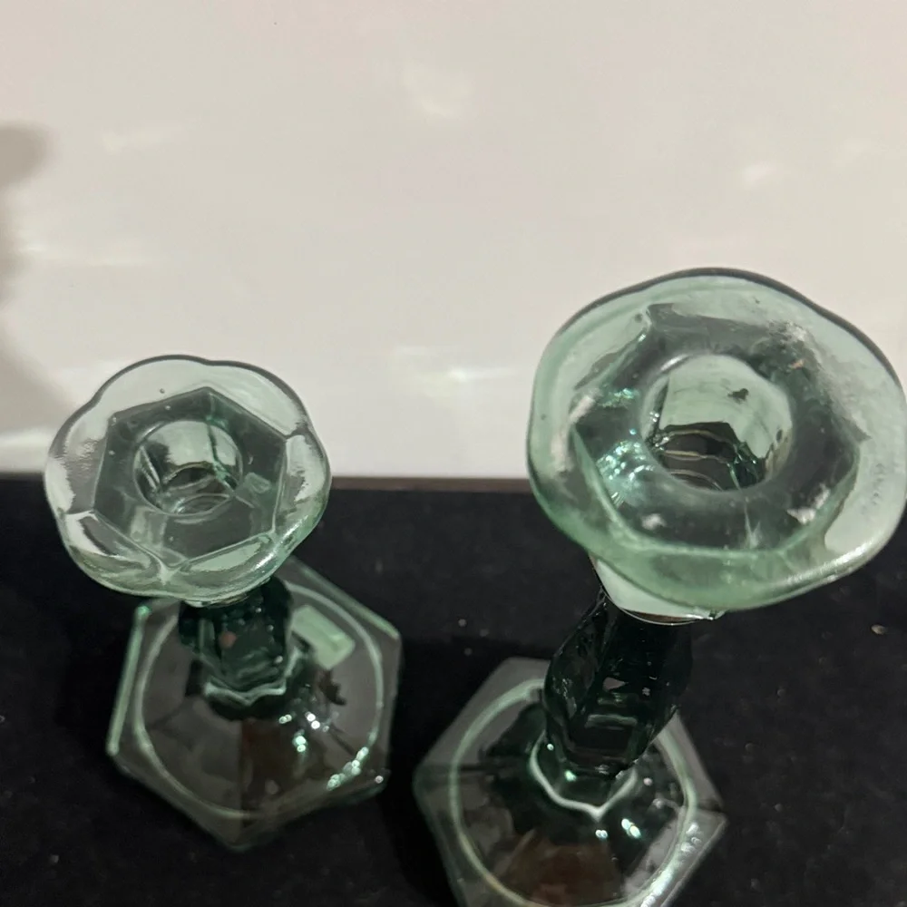 Elegant Glass Candle Holders - Set of 2